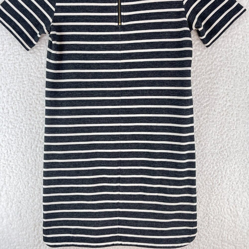 LOFT Dark Gray and White Striped Casual Dress - Picture 14 of 14